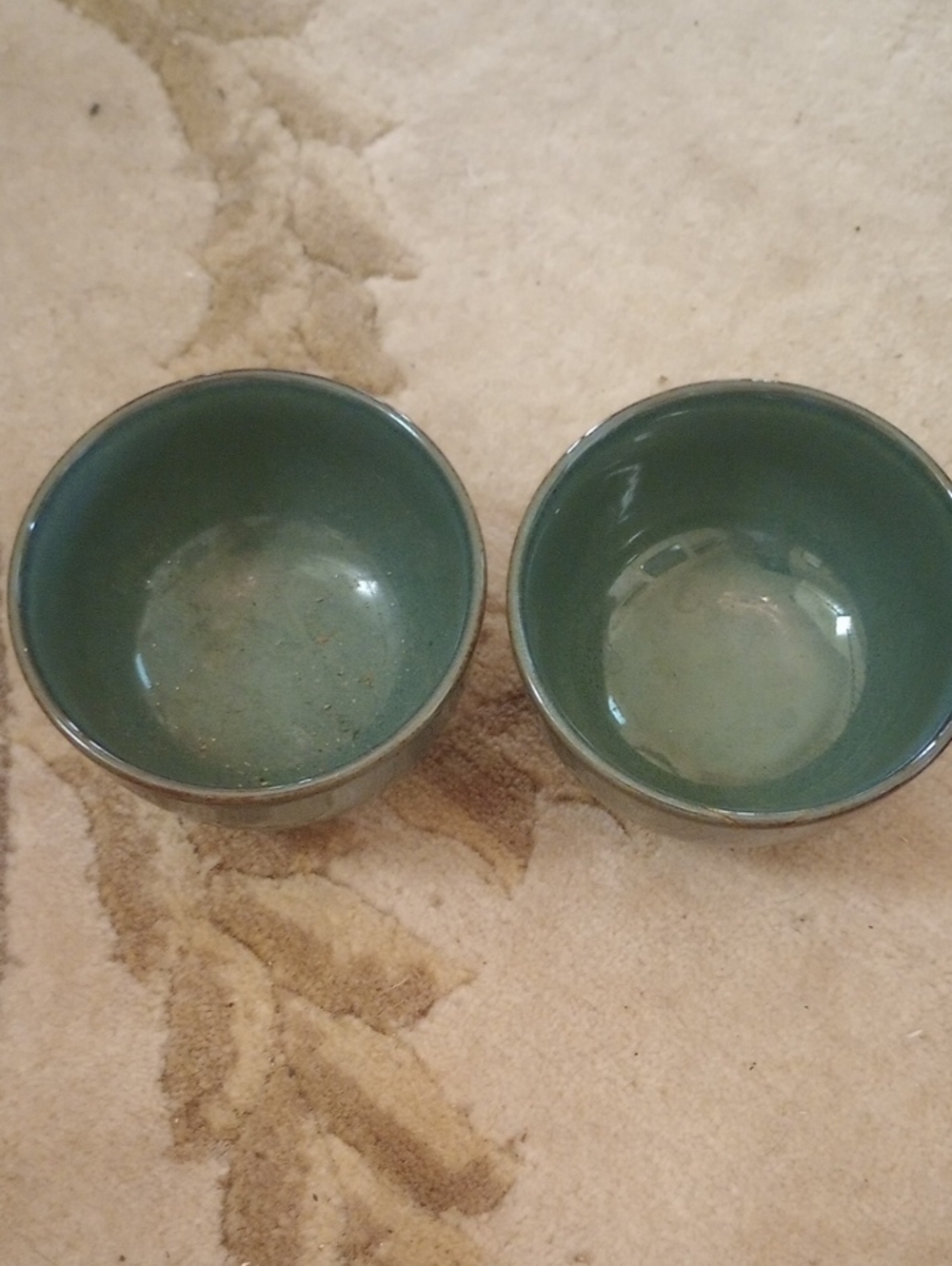 PIER 1 Deep Green Ceramic Accent Bowls For Dips, Sauce, Soup